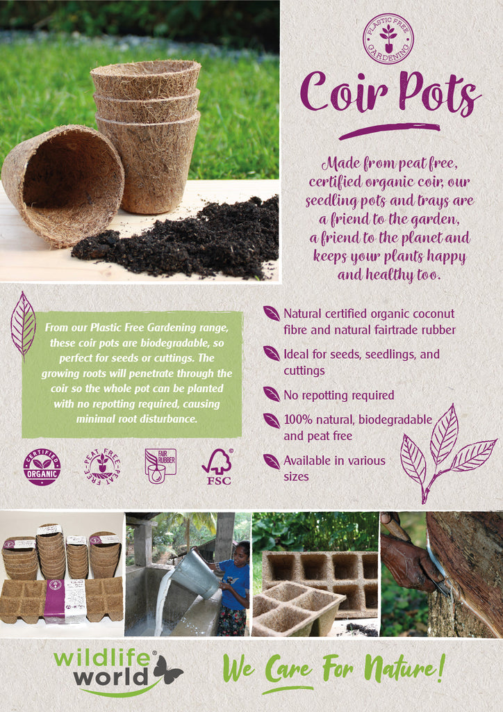 Plastic Free Gardening Coir Pots Fact Sheet POS